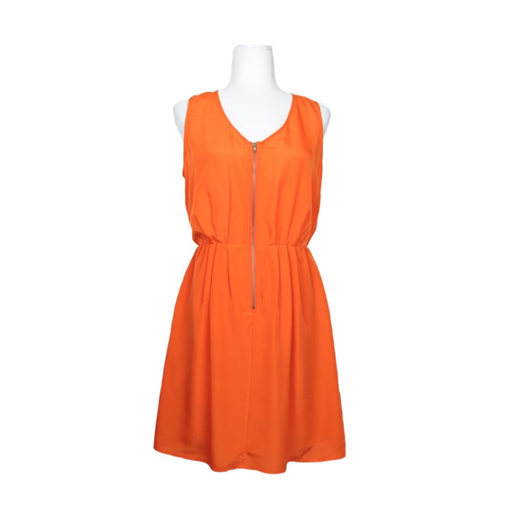Bar III Orange Dress With Front Zip